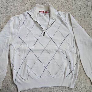 Izod Quarter Zip Mens Pullover Sweater Sz M.
